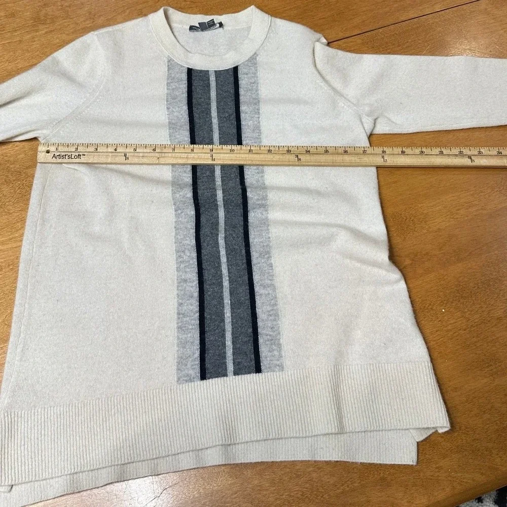 Vince 100% Cashmere Regimental Stripe Sweater‎ Crewneck Quiet Luxury Women's XS